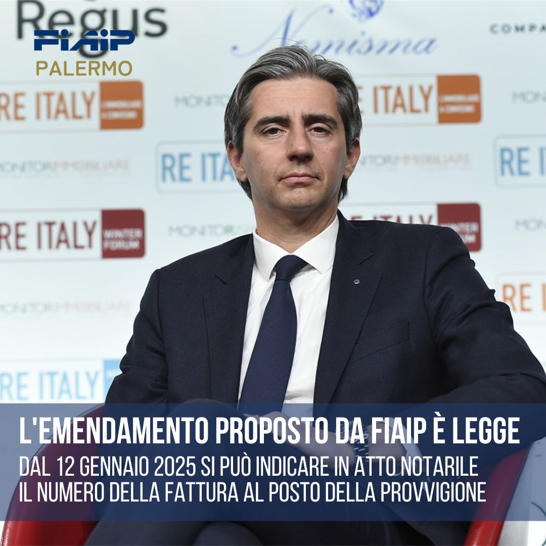 Dal 12 Gennaio 2025 si può indicare in atto notarile il numero della fattura al posto della provvigione